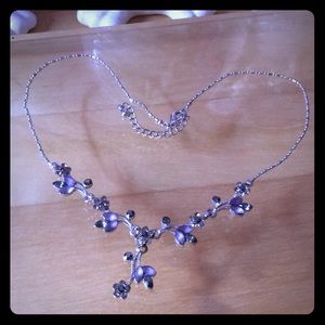 Purple Flowers Necklace